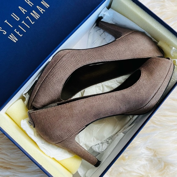 Stuart Weitzman Peeptoe Platform Pumps size 7.5 - Picture 8 of 10